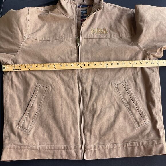 Burks Bay Mens Jacket Extra Large XL Brown Full Zip NRA Plaid Lined Workwear - Picture 11 of 14